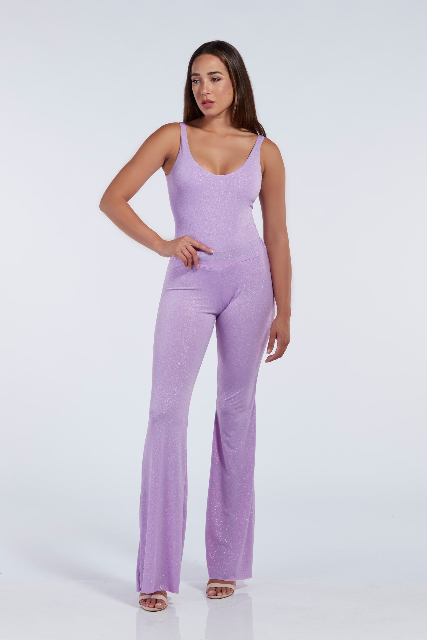 Pantalone glitter lilla
