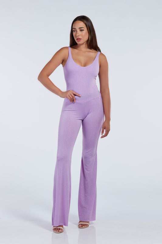 Pantalone glitter lilla
