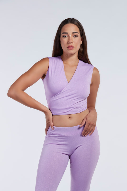 Top glitter lilla